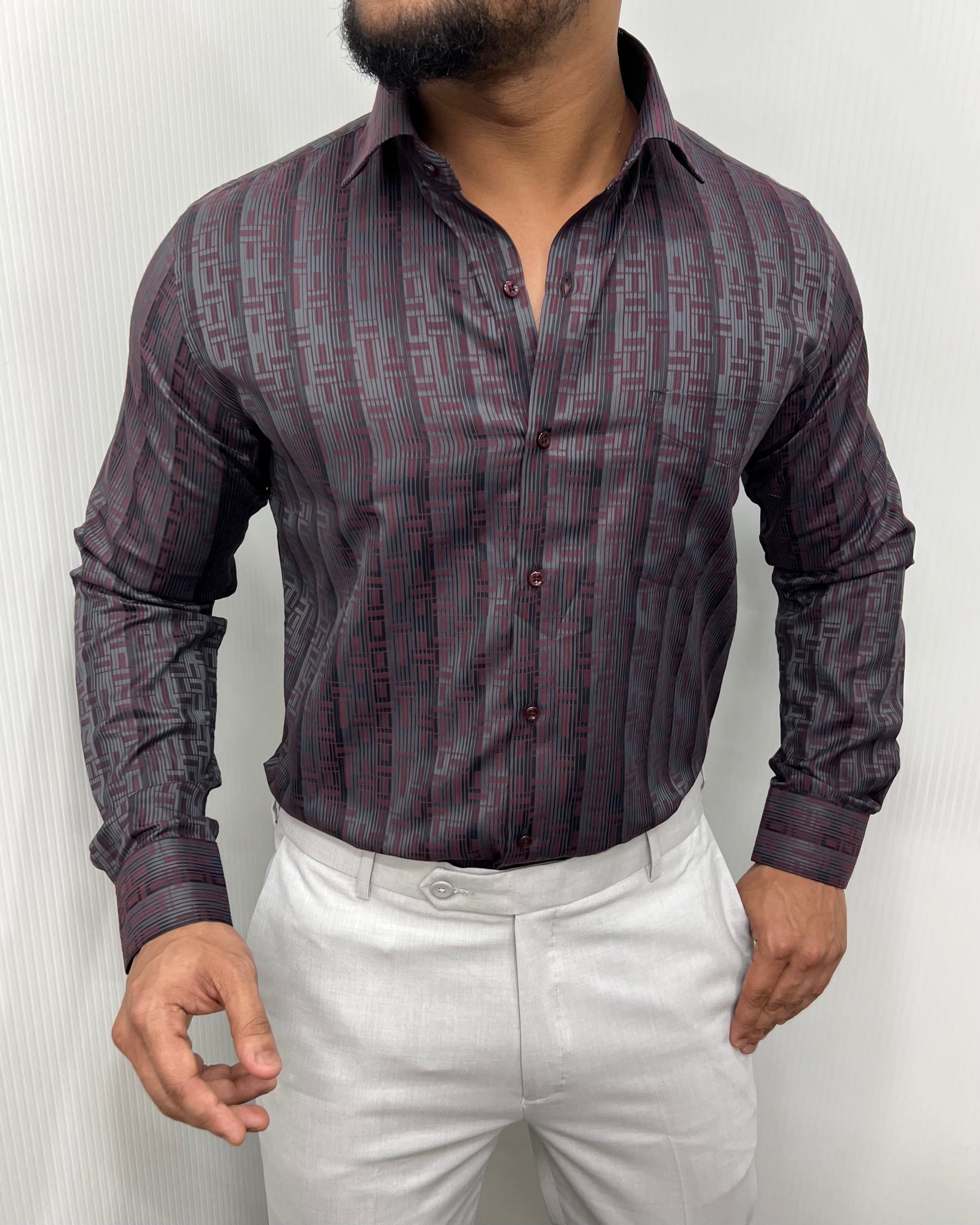 Maroon Premium Giza Finish Shirt