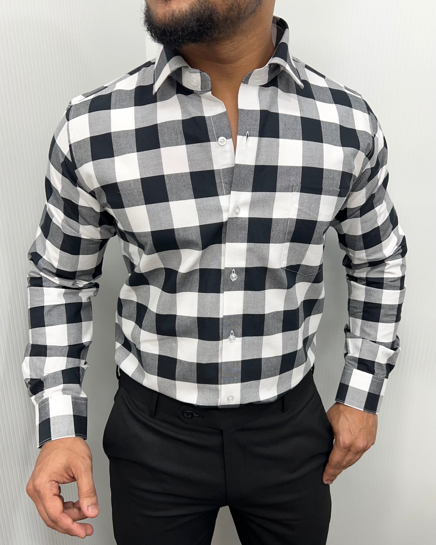 Black Checkered Shirt