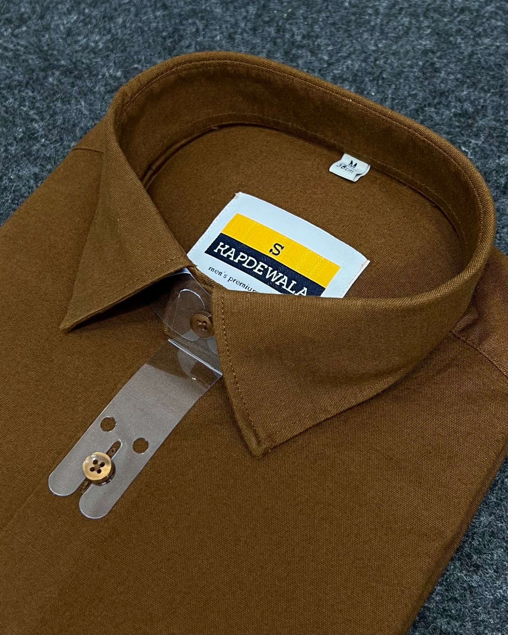 Brown Business Class Oxford Lycra Formal Shirt