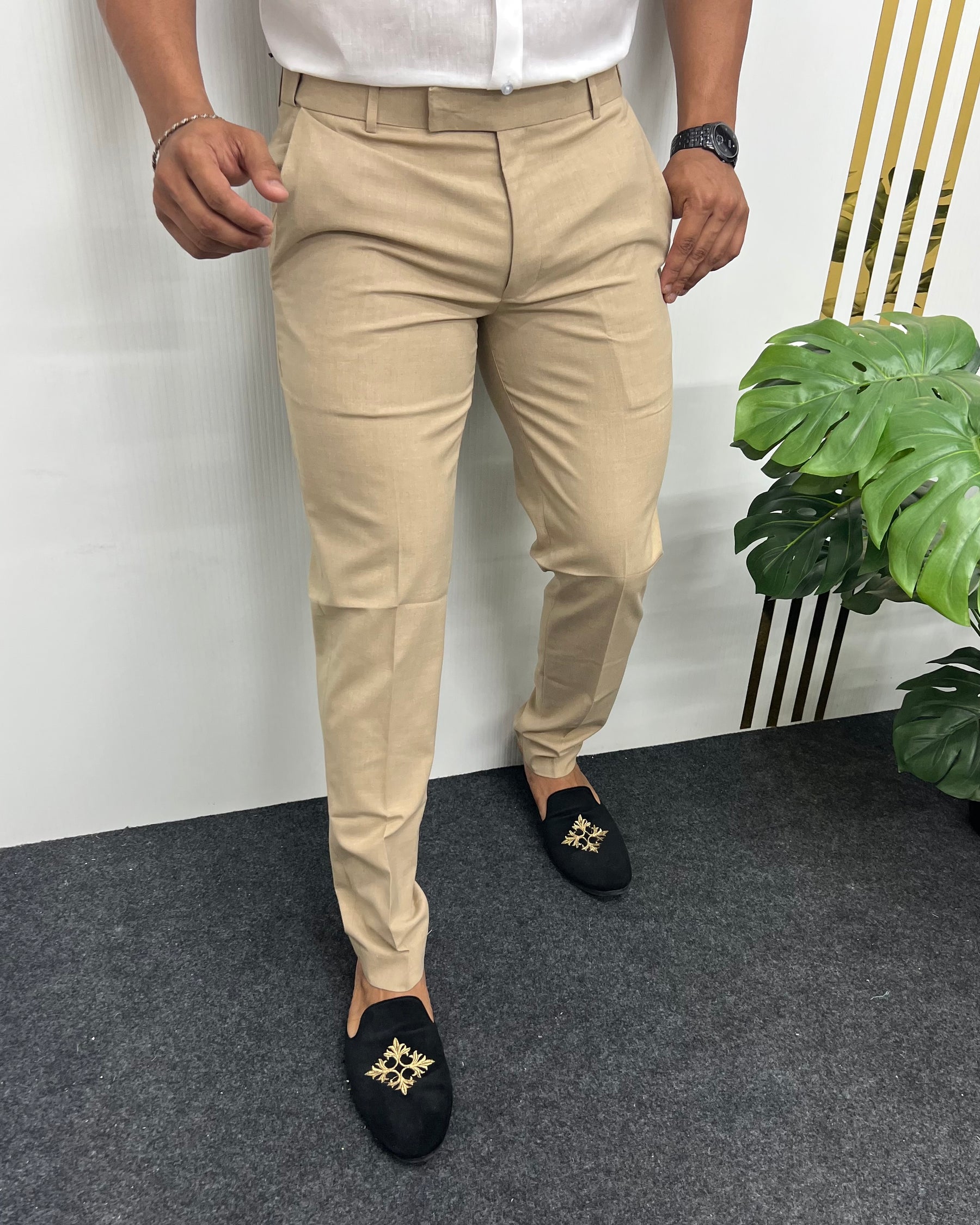 Cream Flexiwaist Business Class Formal Pant