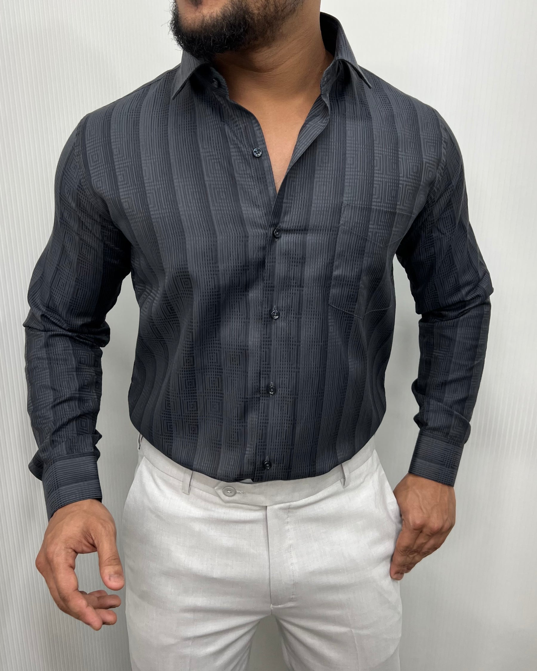 Jet Gray Premium Giza Finish Shirt