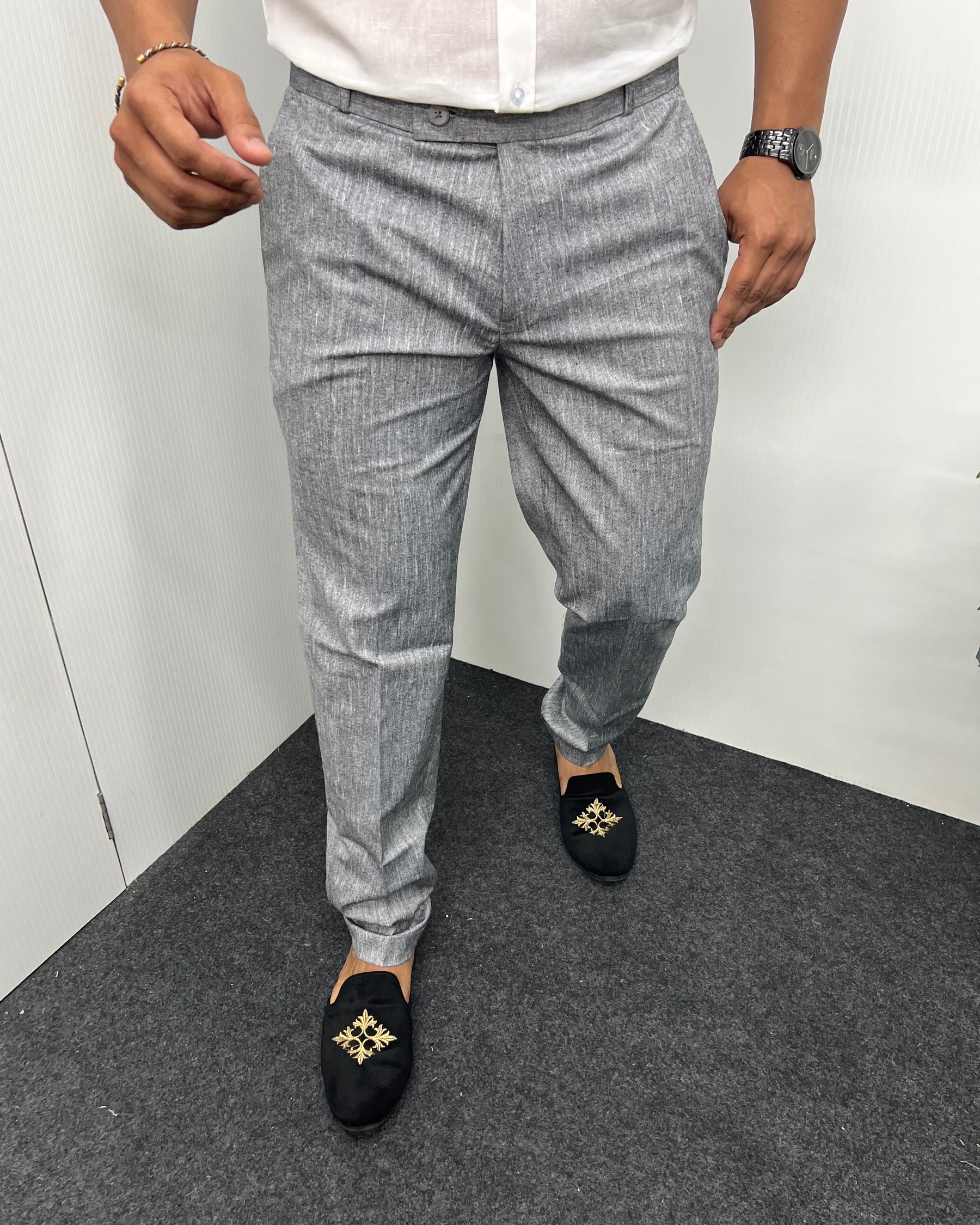 Irish Gray Heavy Quality Linen Blend Formal Pant