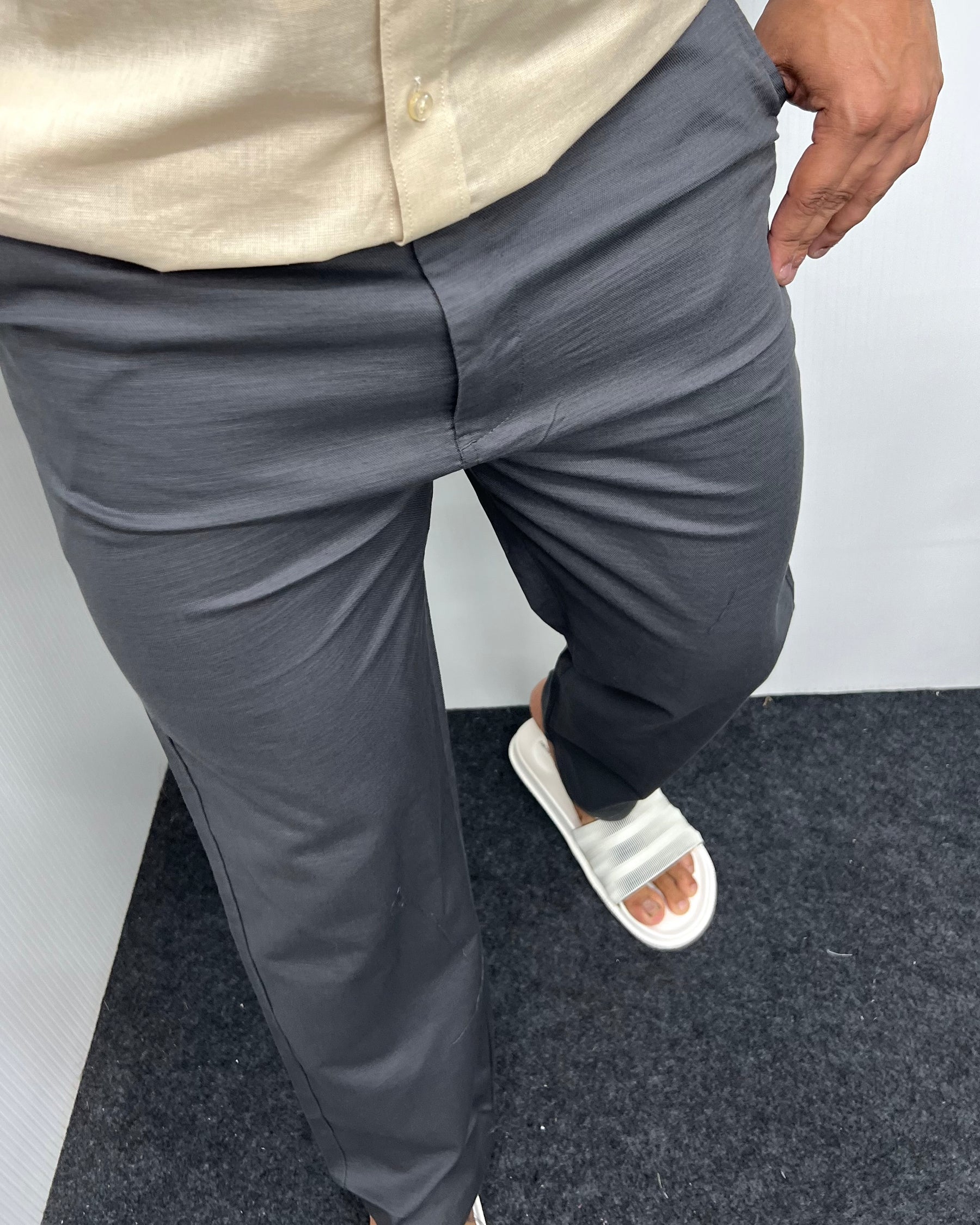 Dark Gray Imported Dobby Baggy Pant