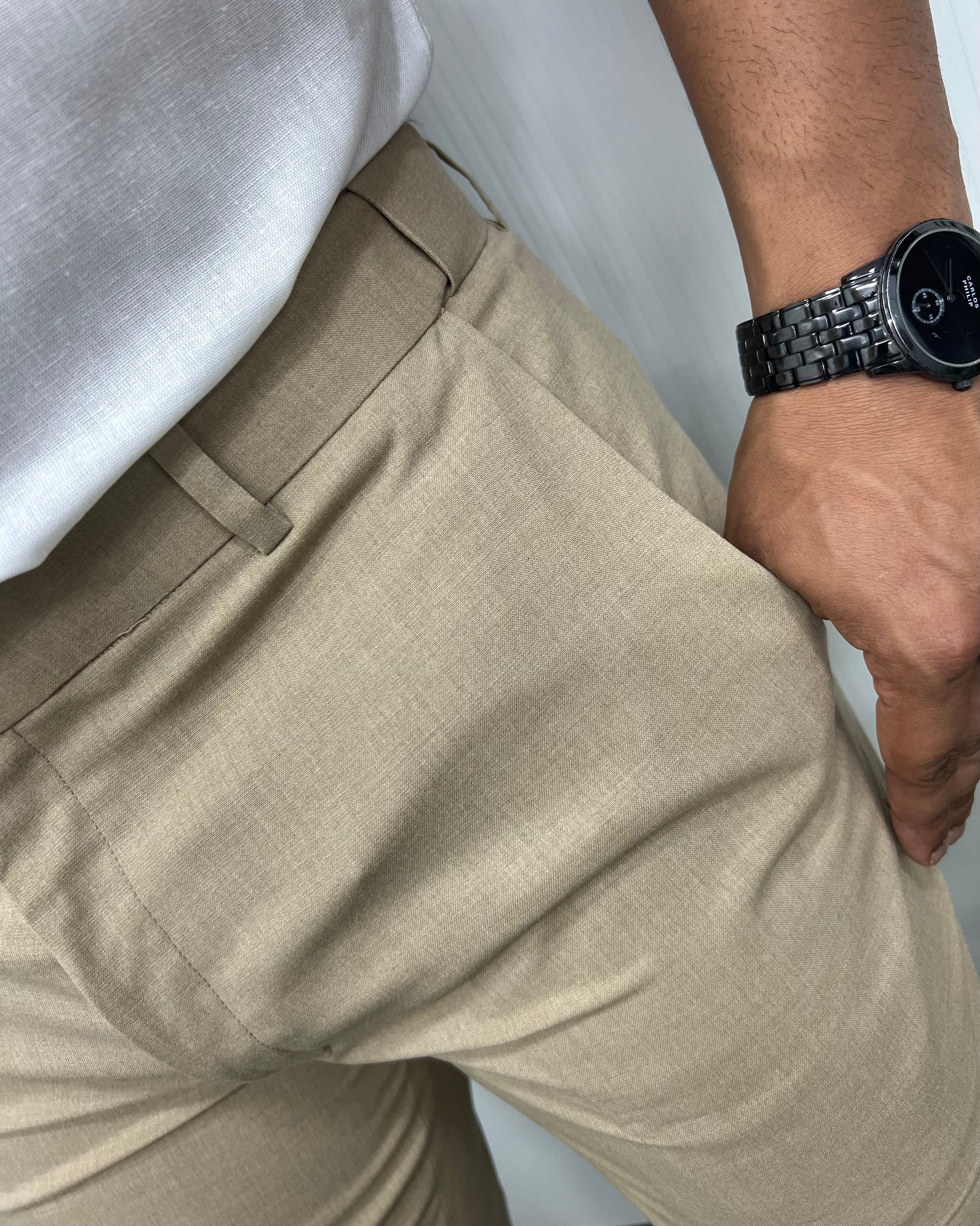 Cream Flexiwaist Business Class Formal Pant
