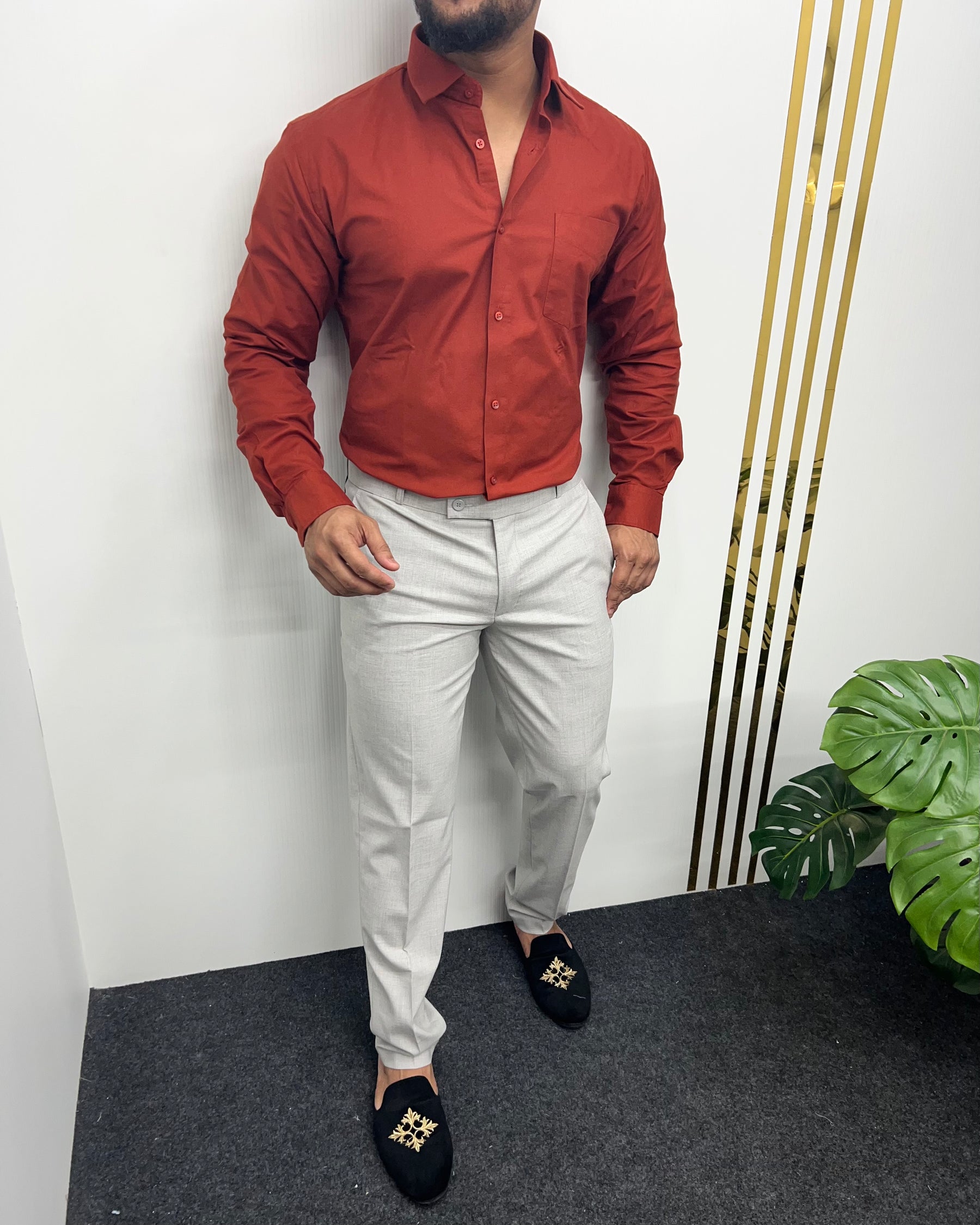 Carrot Business Class Oxford Lycra Formal Shirt