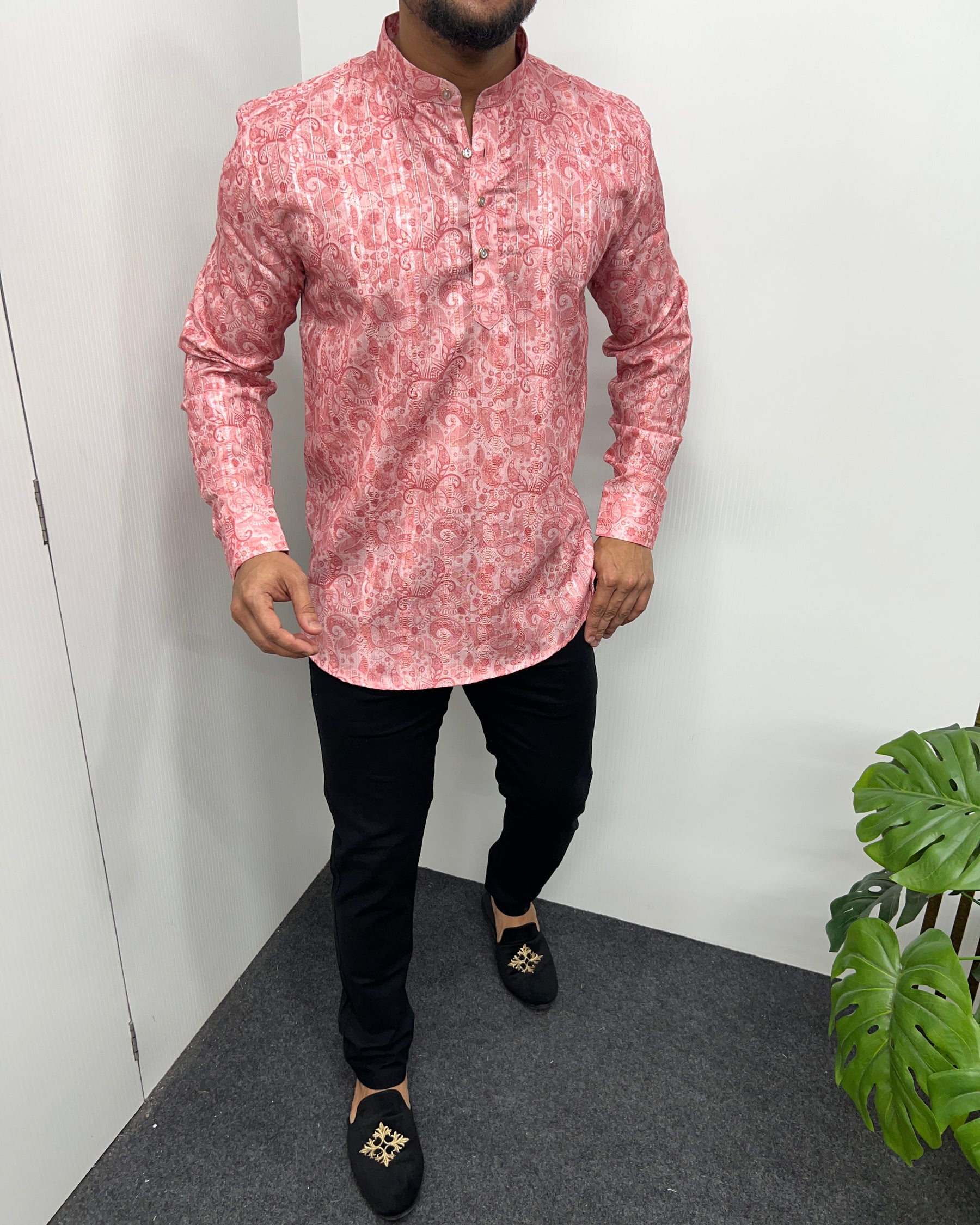 Jari Fabric Printed Premium Short Kurta