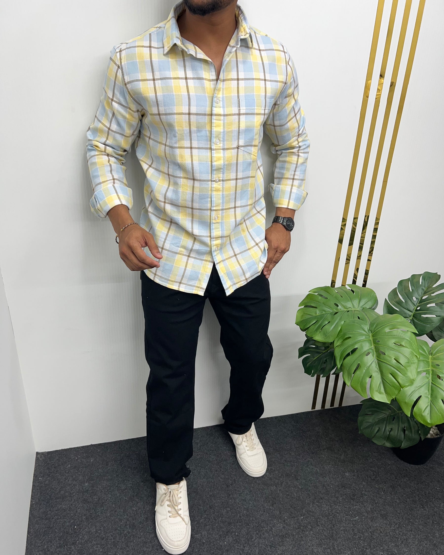 Cotton Dobby Casual Checks Shirt