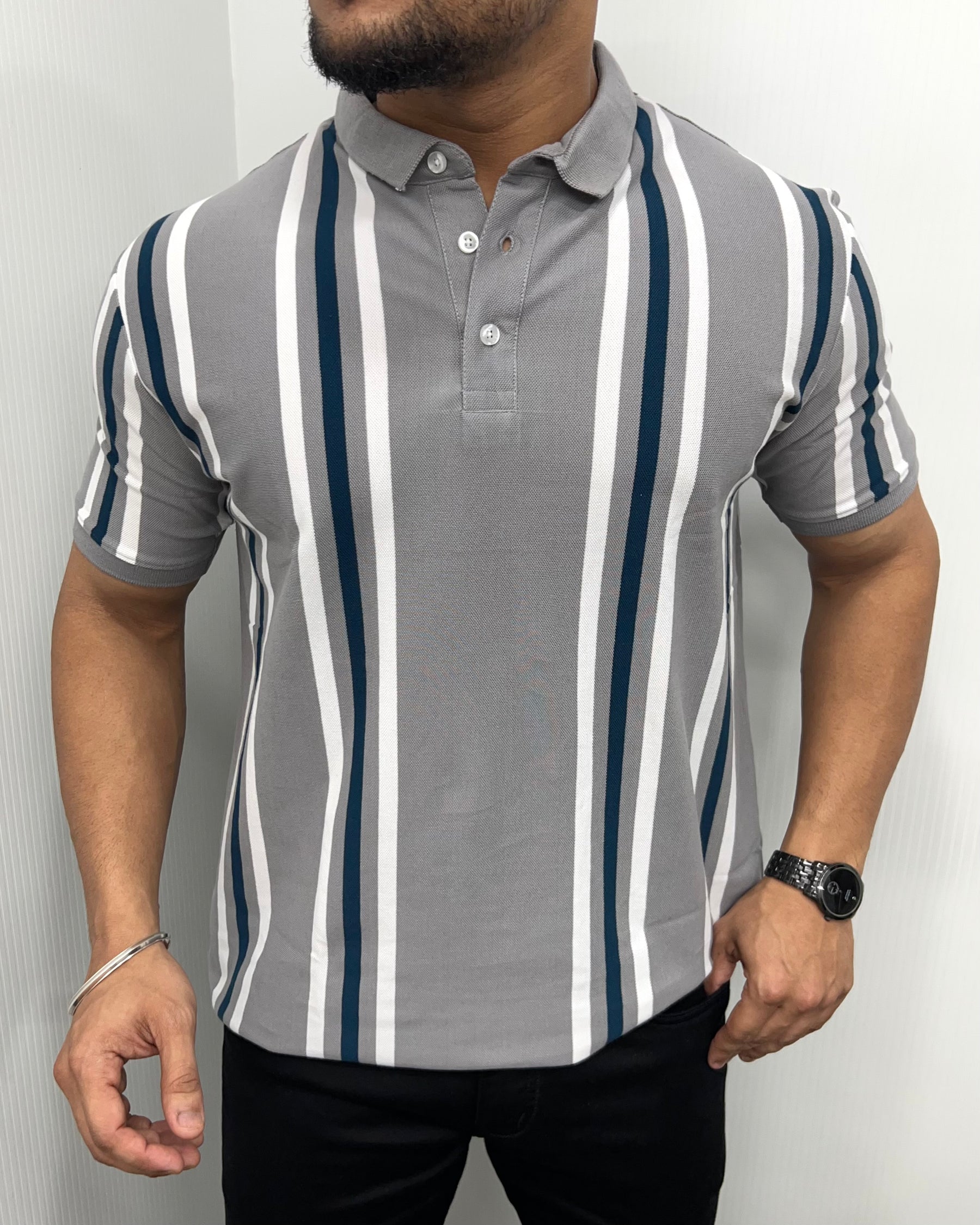 Gray Matty Striped T-Shirt