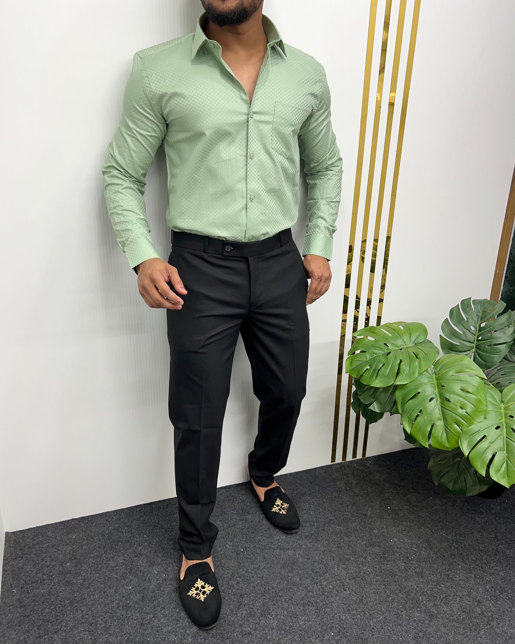 Pista Cotton Self Checks Shirt