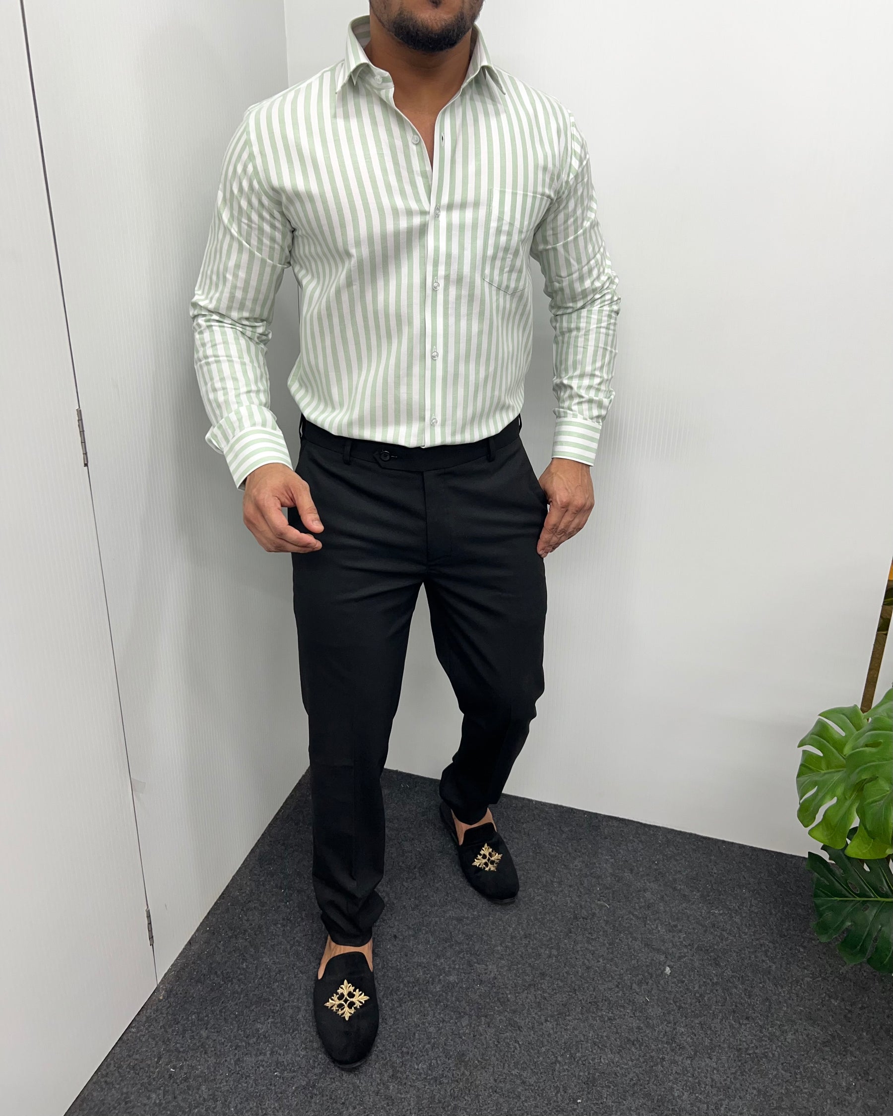 Pista Oxford Premium Fine Cotton Vertical Striped Shirt