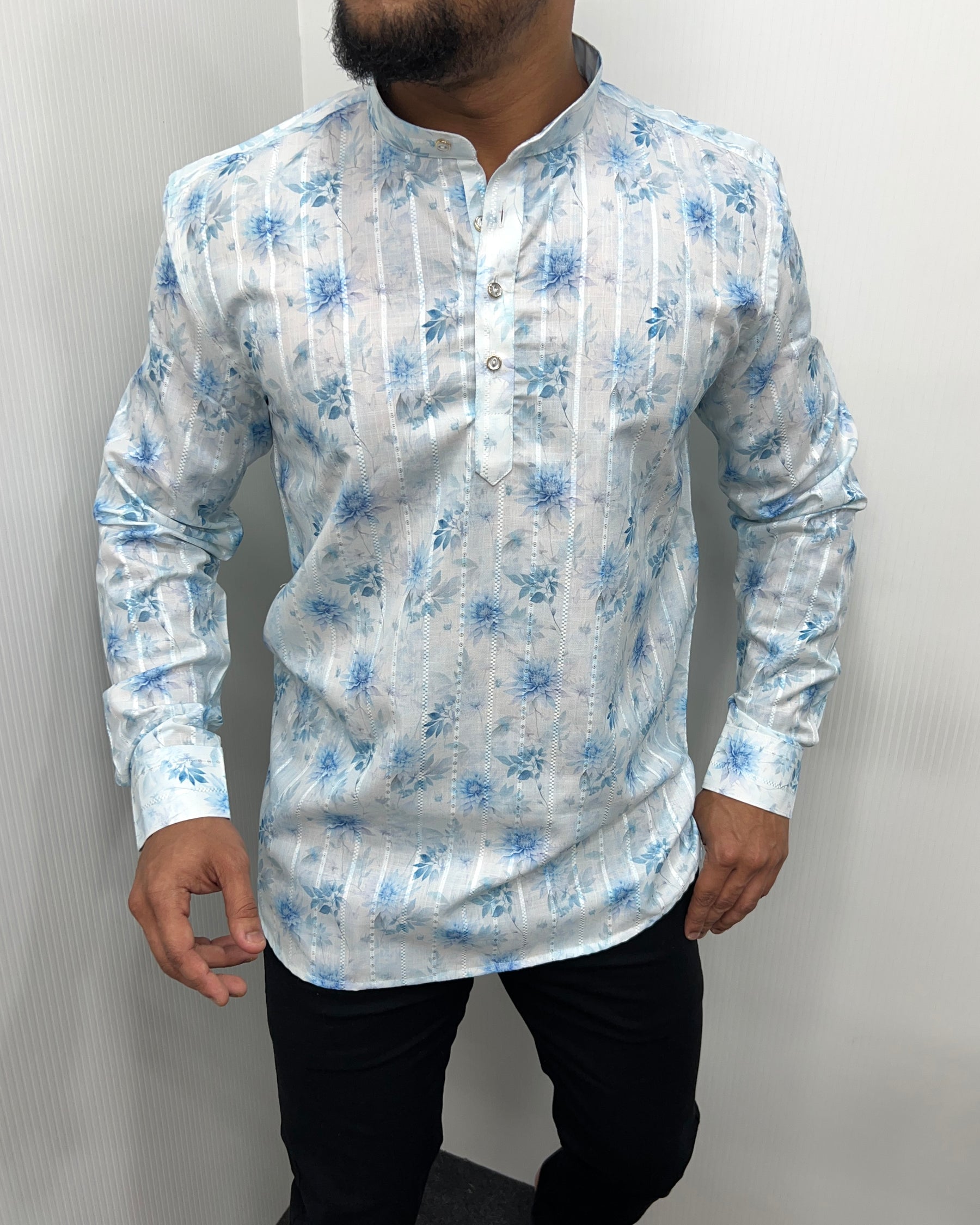 Jari Fabric Printed Premium Short Kurta