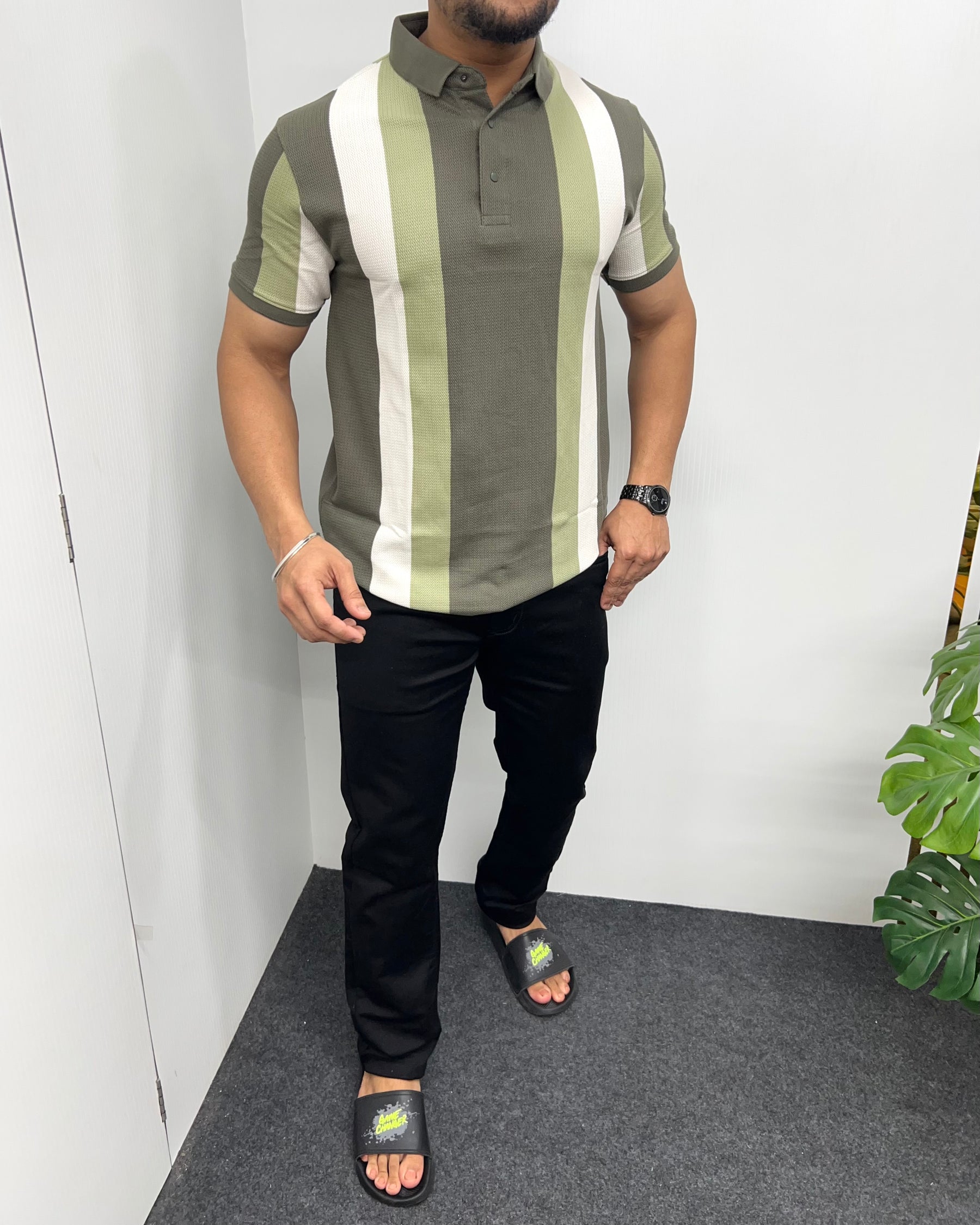 Dusty Matty Structure Striped T-Shirt