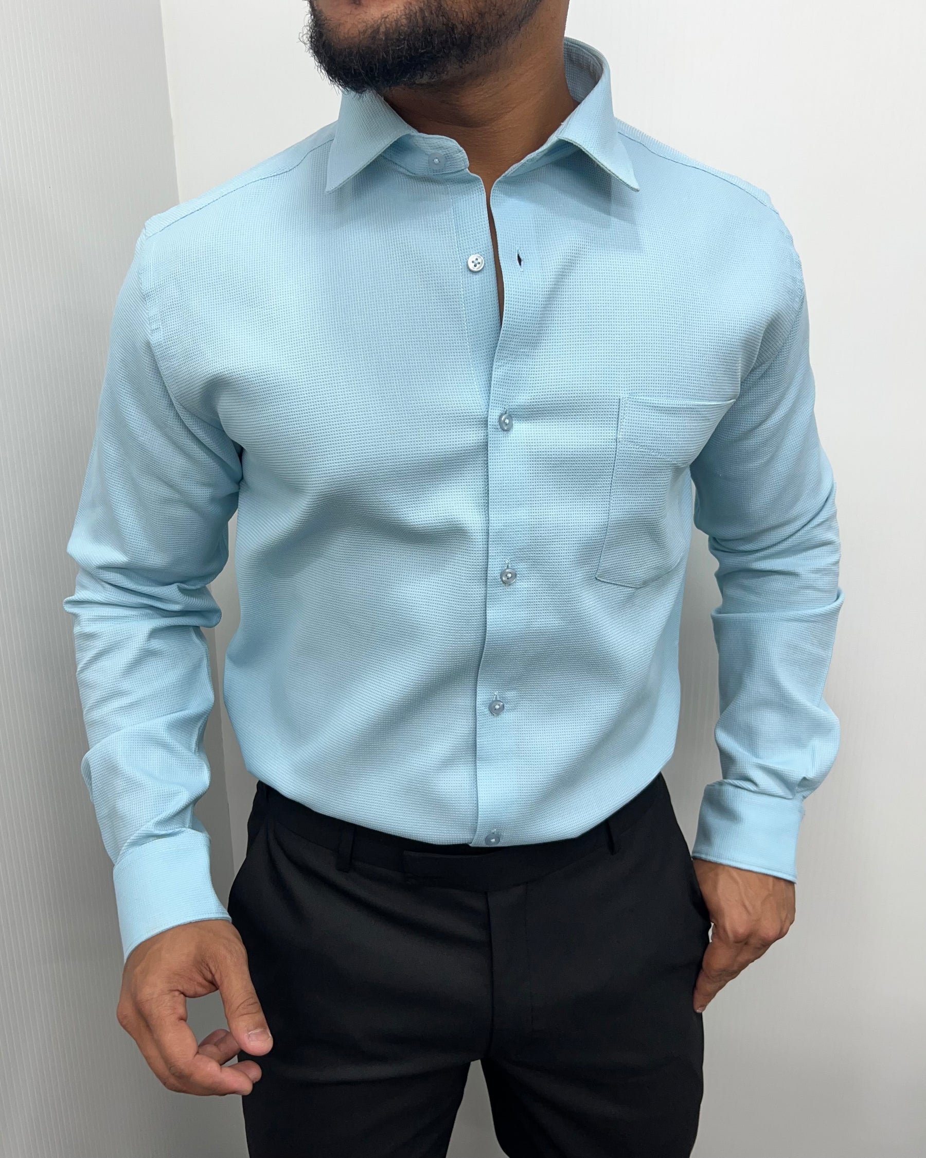 Ocean Premium Cotton Polyblend Waffle Shirt