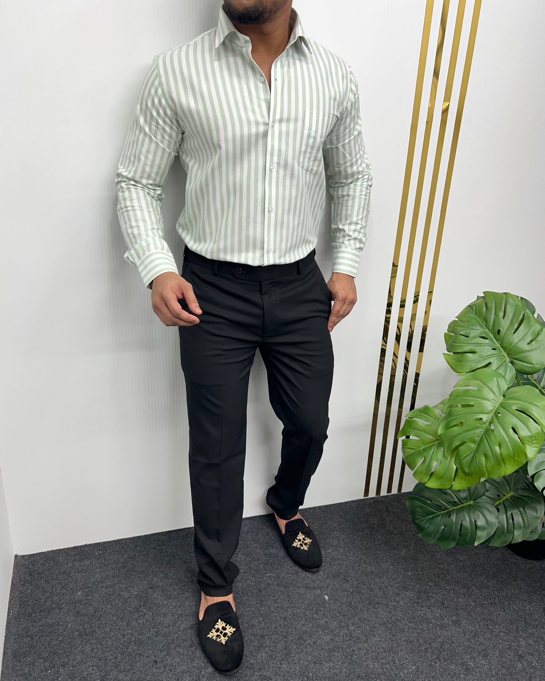 Pista Oxford Premium Fine Cotton Vertical Striped Shirt