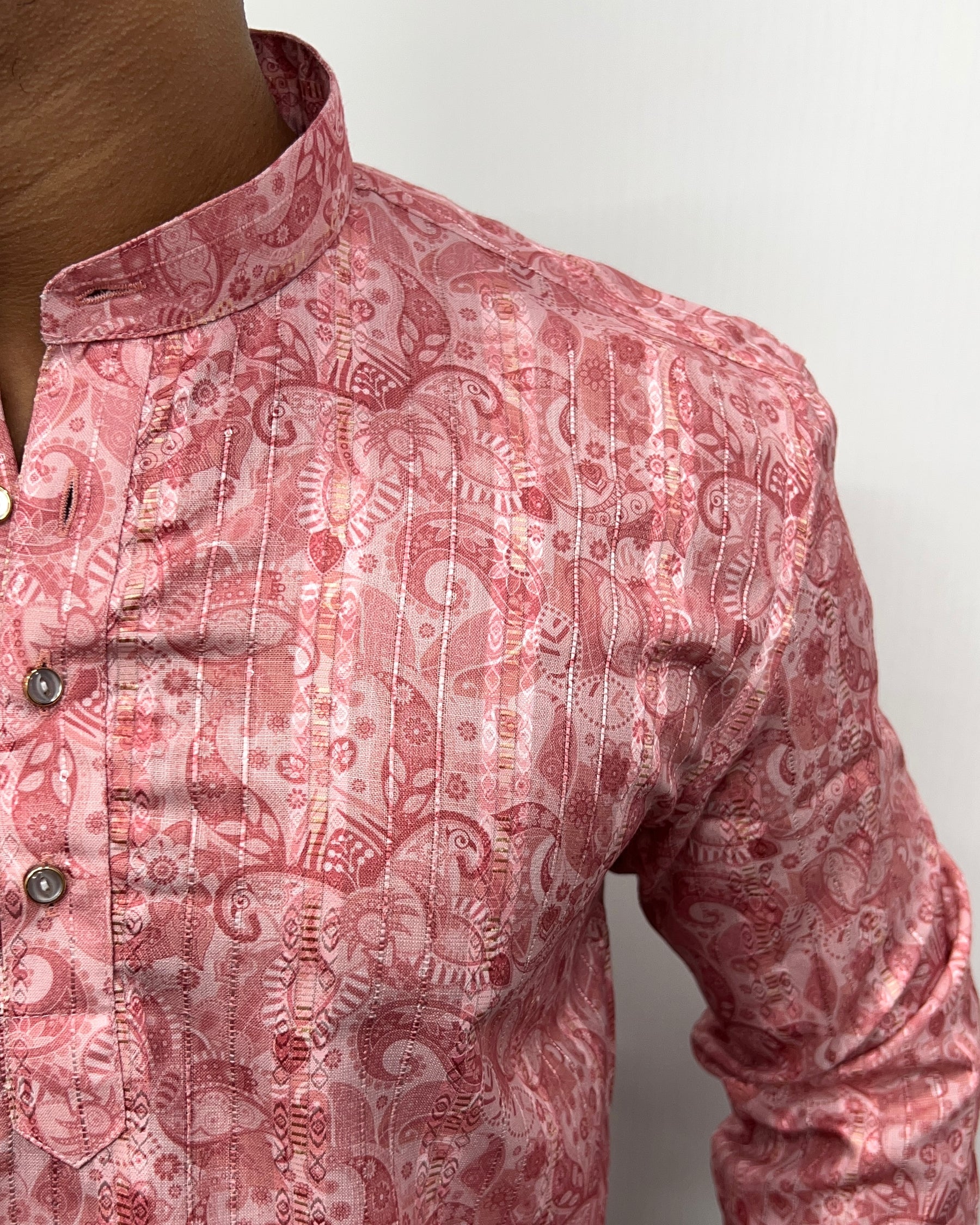 Jari Fabric Printed Premium Short Kurta