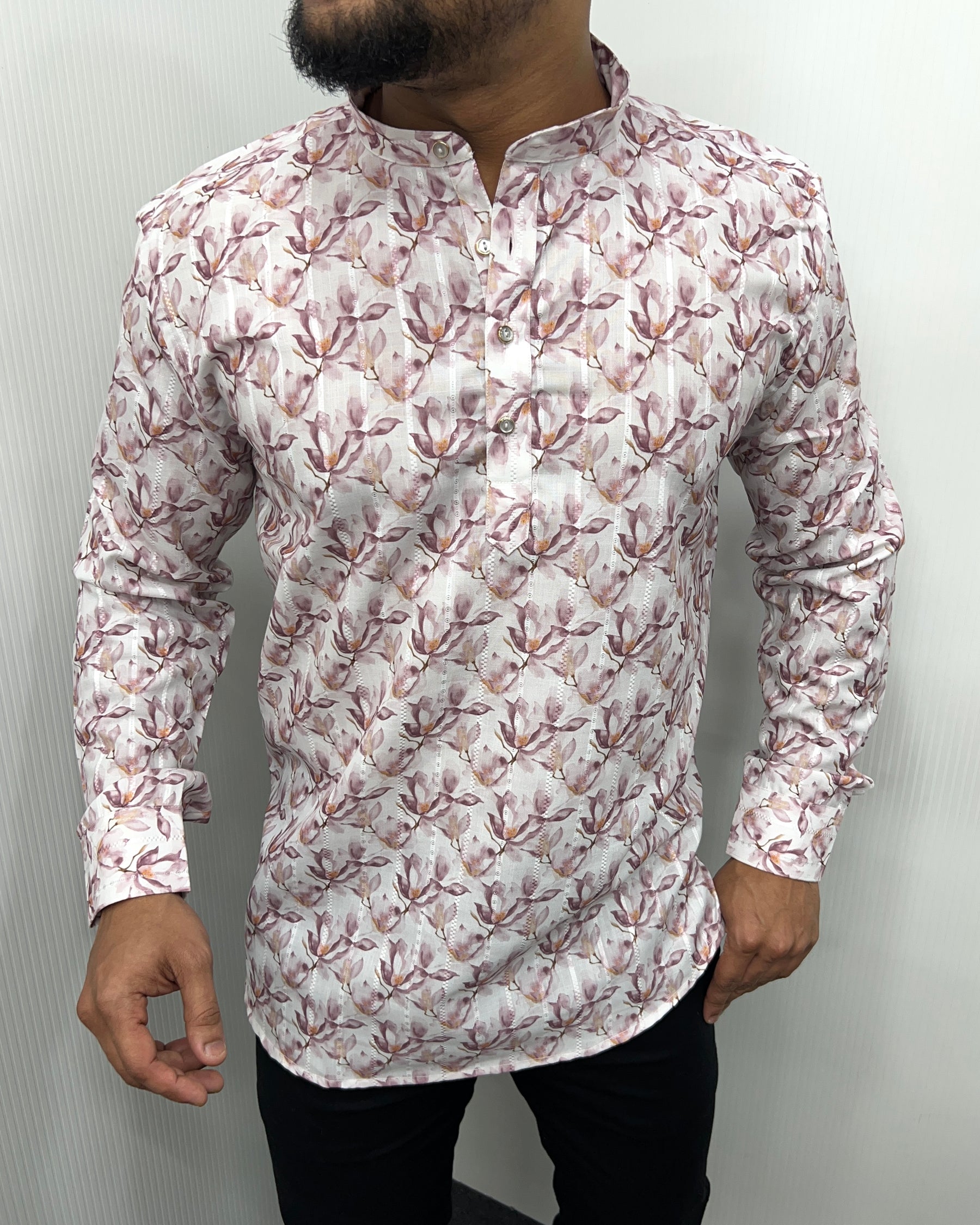 Jari Fabric Printed Premium Short Kurta