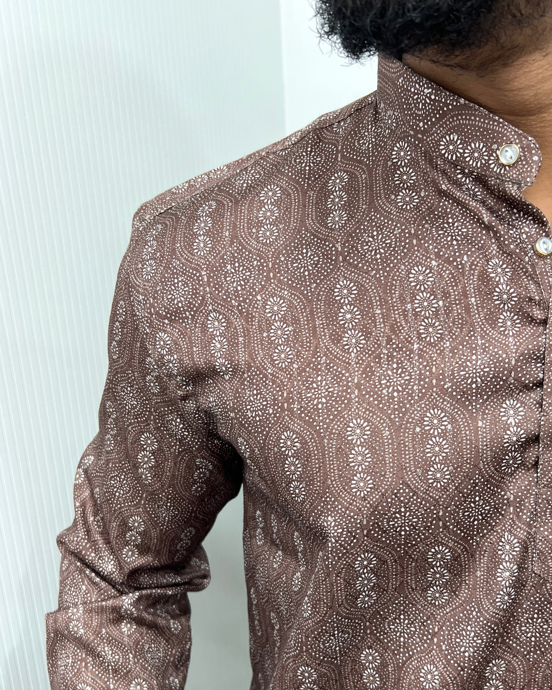 Jari Fabric Printed Premium Short Kurta