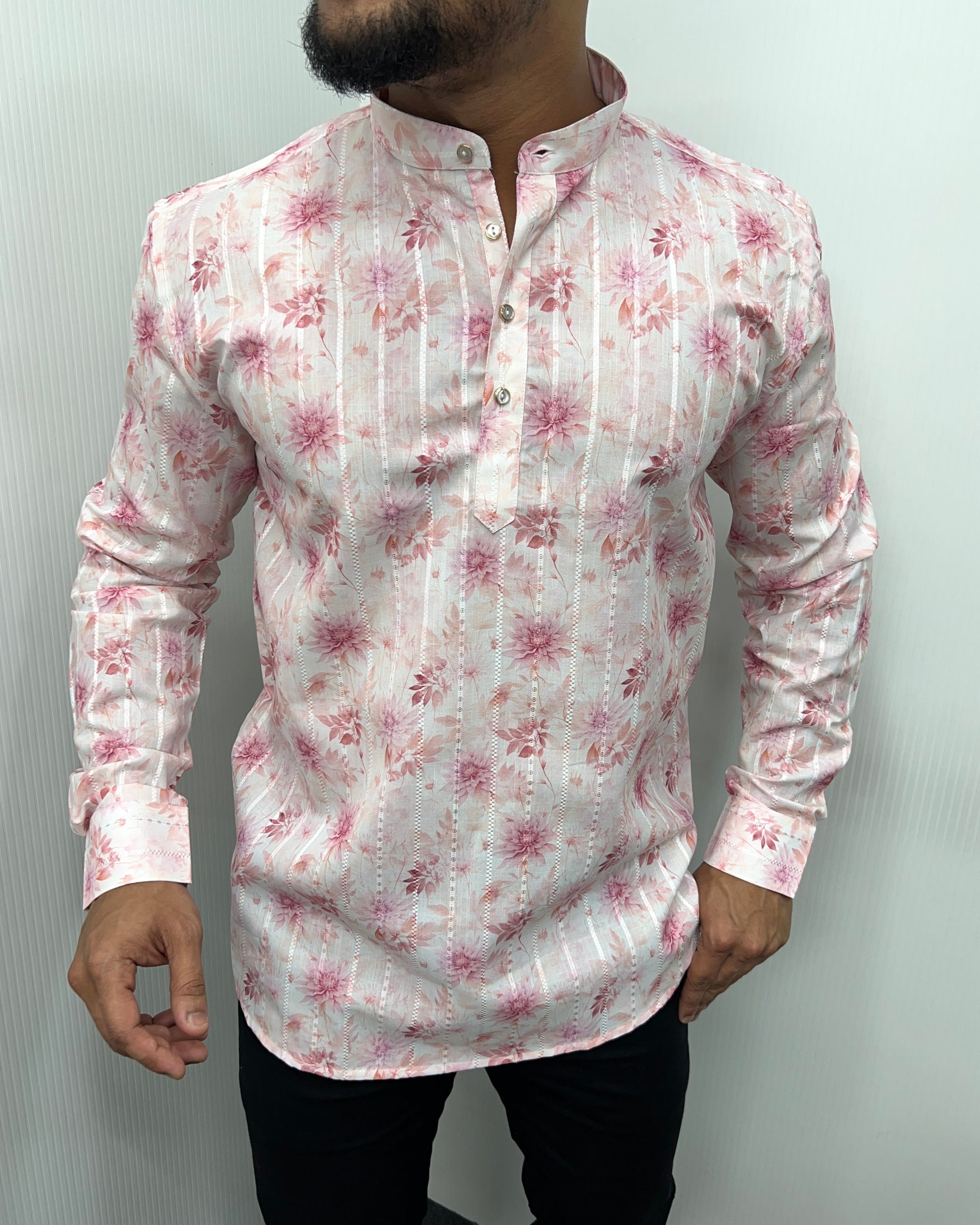Jari Fabric Printed Premium Short Kurta