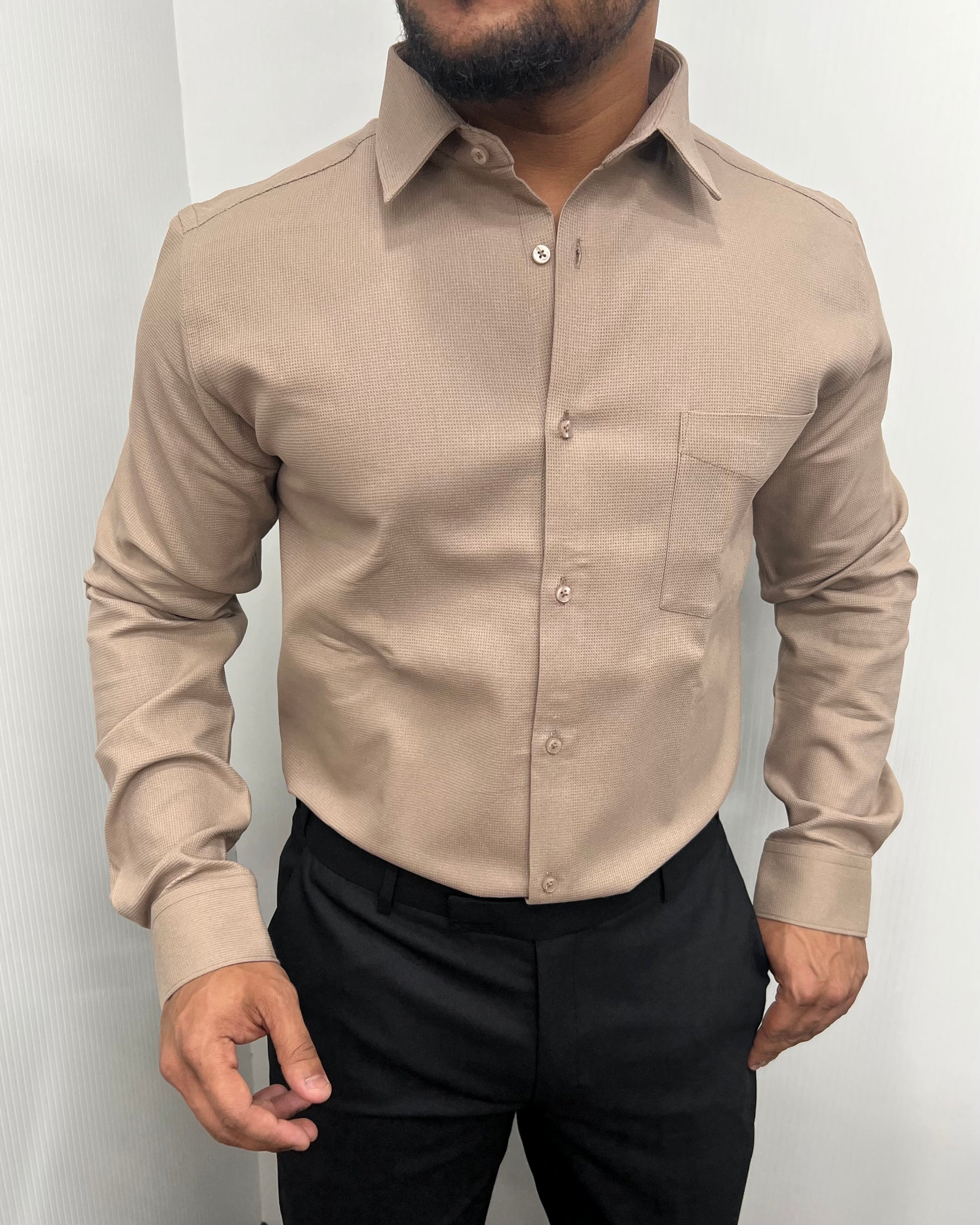 Desert Premium Cotton Polyblend Waffle Shirt