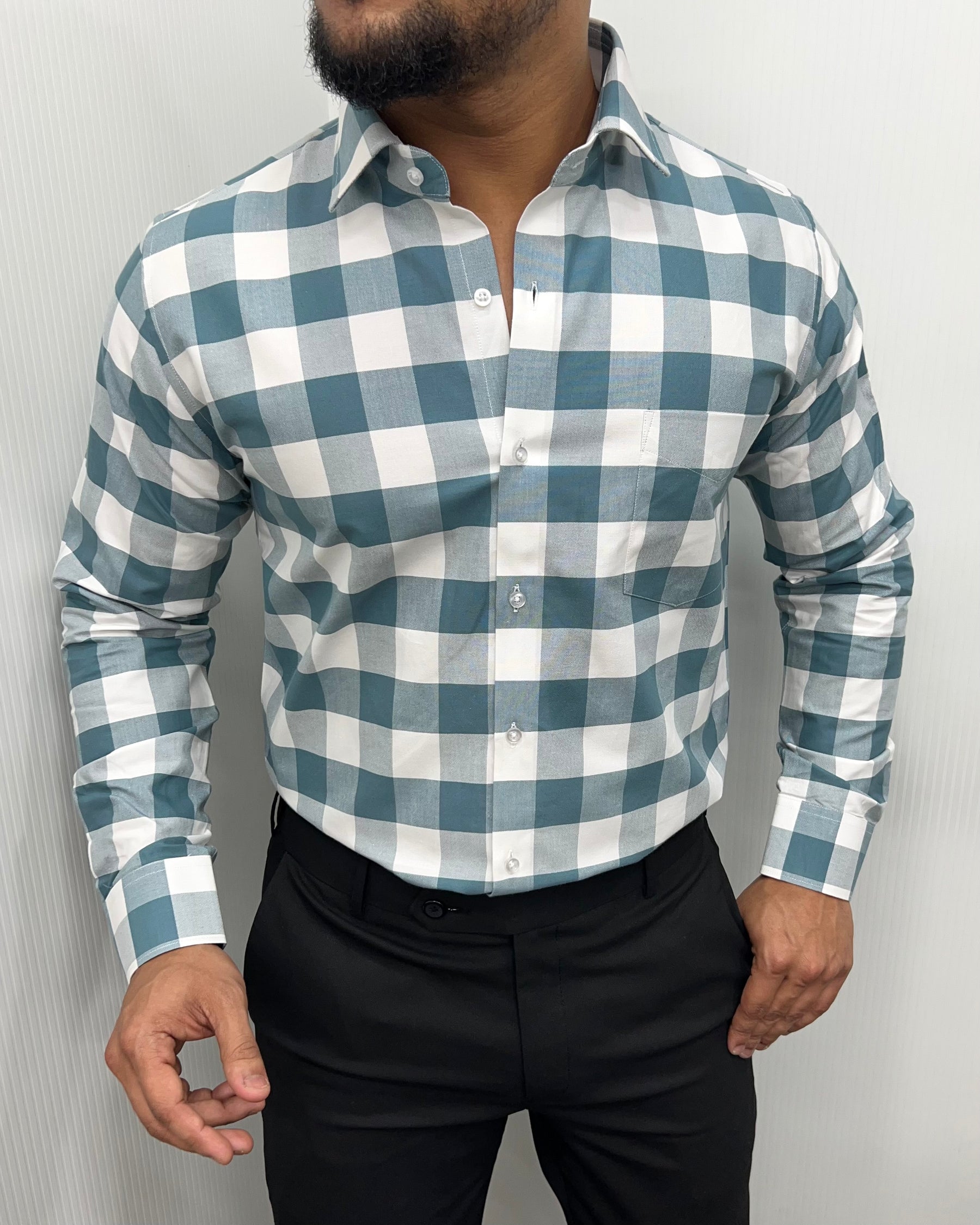 Sea Green Checkered Shirt