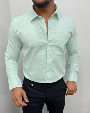 Pastel Pista Cotton Gingham Checks Shirt