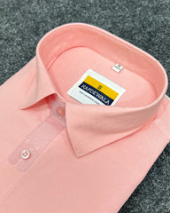 Light Peach Business Class Oxford Lycra Formal Shirt