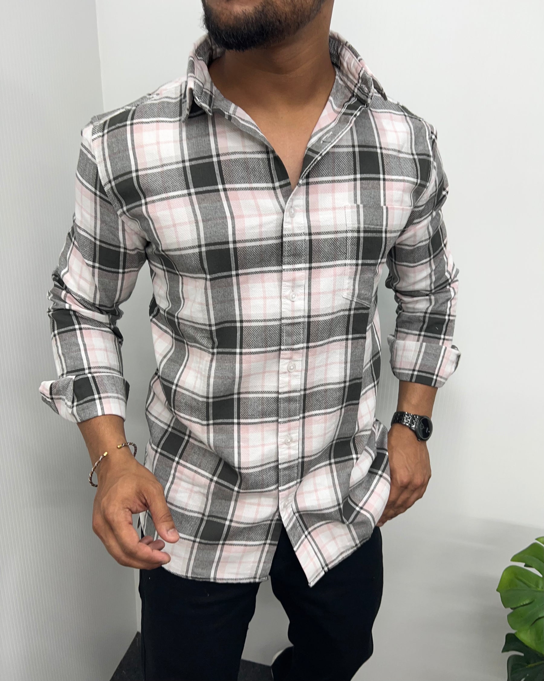 Cotton Dobby Casual Checks Shirt