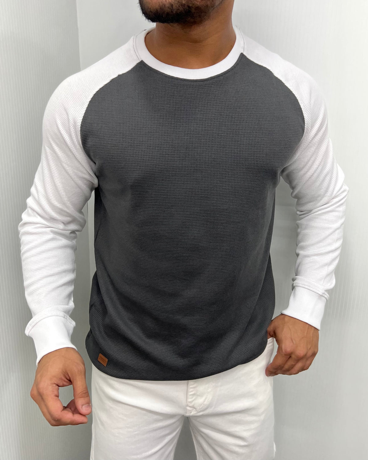 Dark Gray & White Raglan T-Shirt