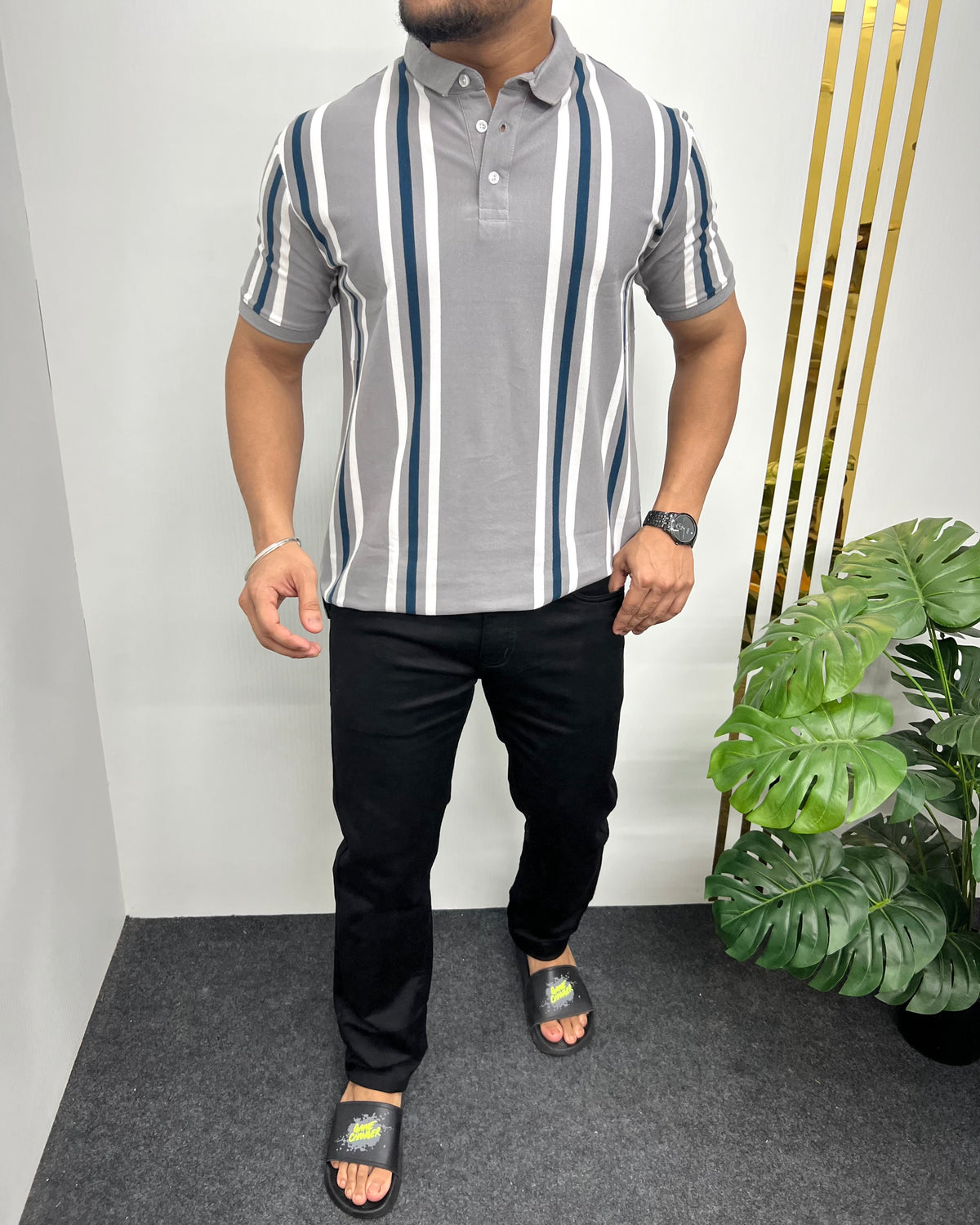 Gray Matty Striped T-Shirt