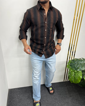 Self Striped Jute Cotton Shirt