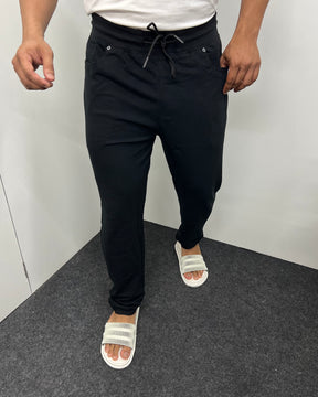 Black Premium Cotton Matty Track Pant