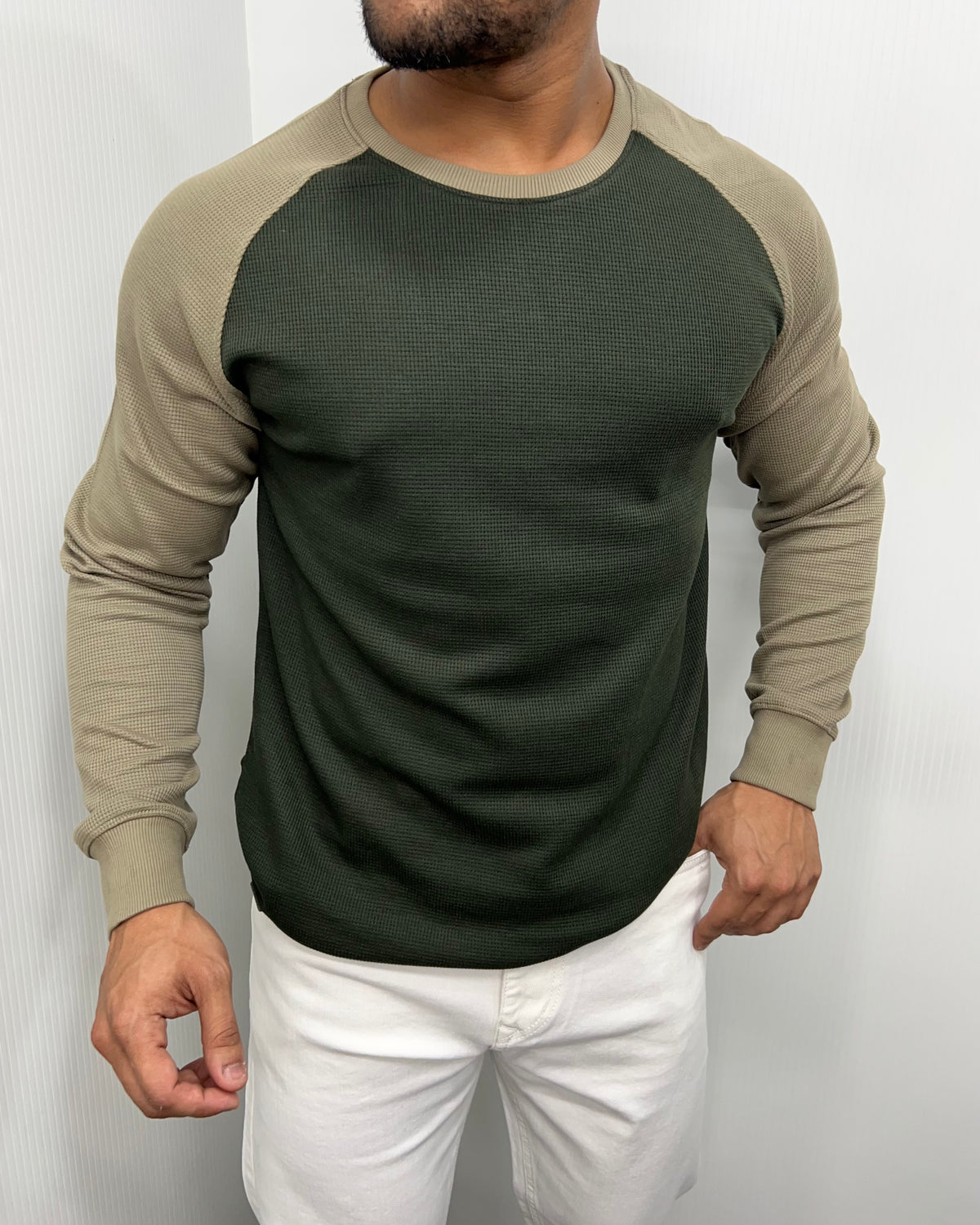 Mehandi & Khaki Raglan T-Shirt