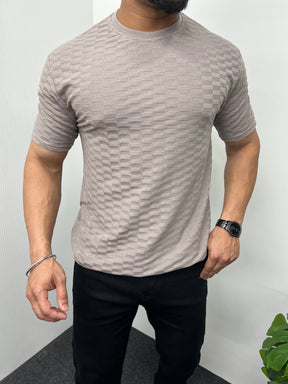 Oyster Woolen Round Neck T-Shirt