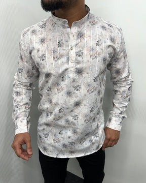 Jari Fabric Printed Premium Short Kurta