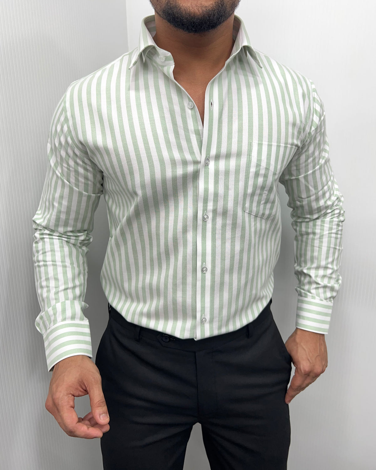 Pista Oxford Premium Fine Cotton Vertical Striped Shirt