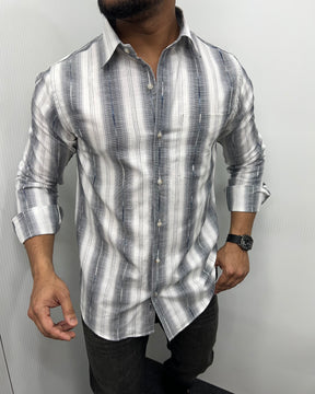 Self Striped Jute Cotton Shirt