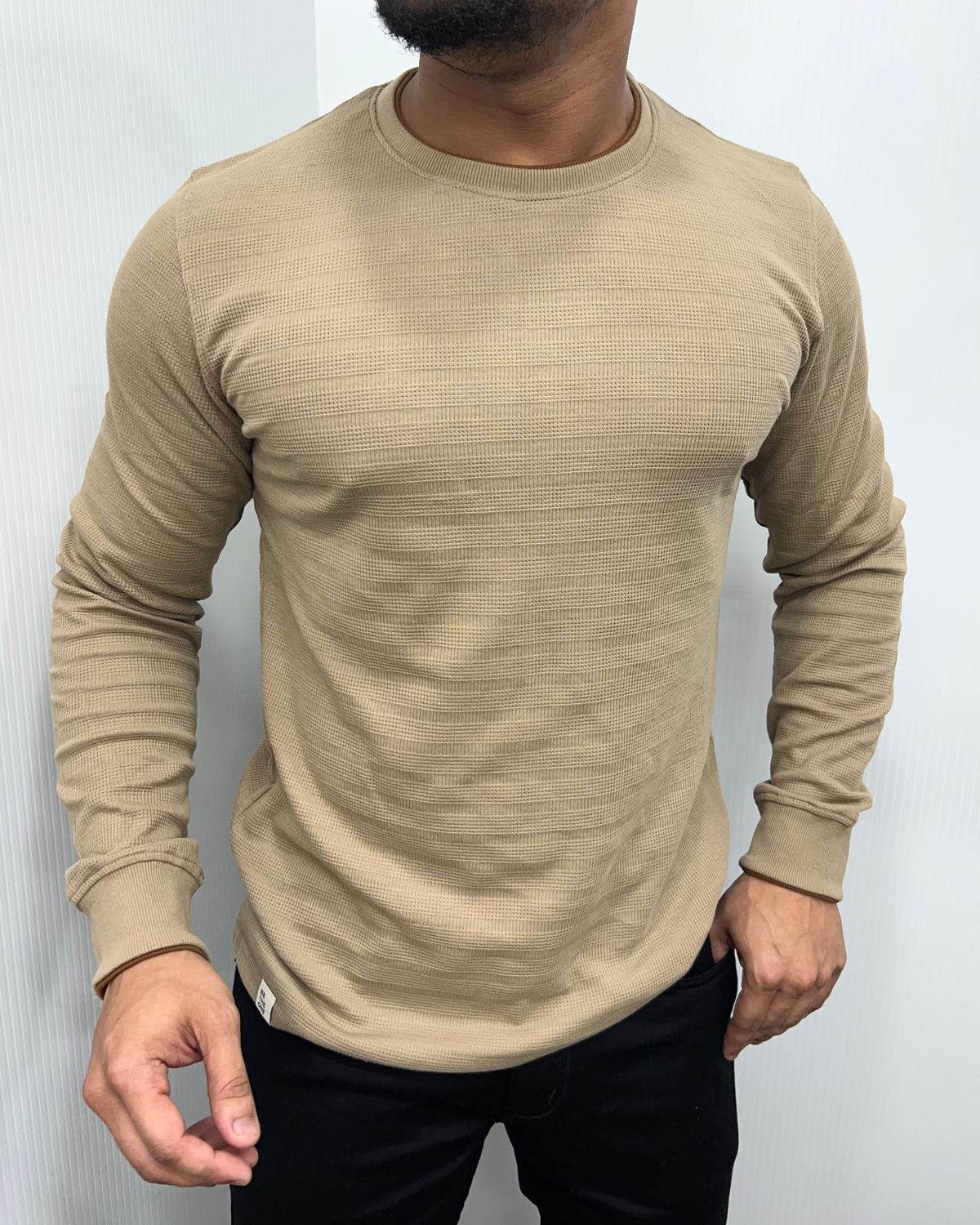 Sand Plain Knit T-Shirt