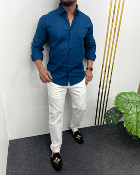 Chintamani Business Class Oxford Lycra Formal Shirt