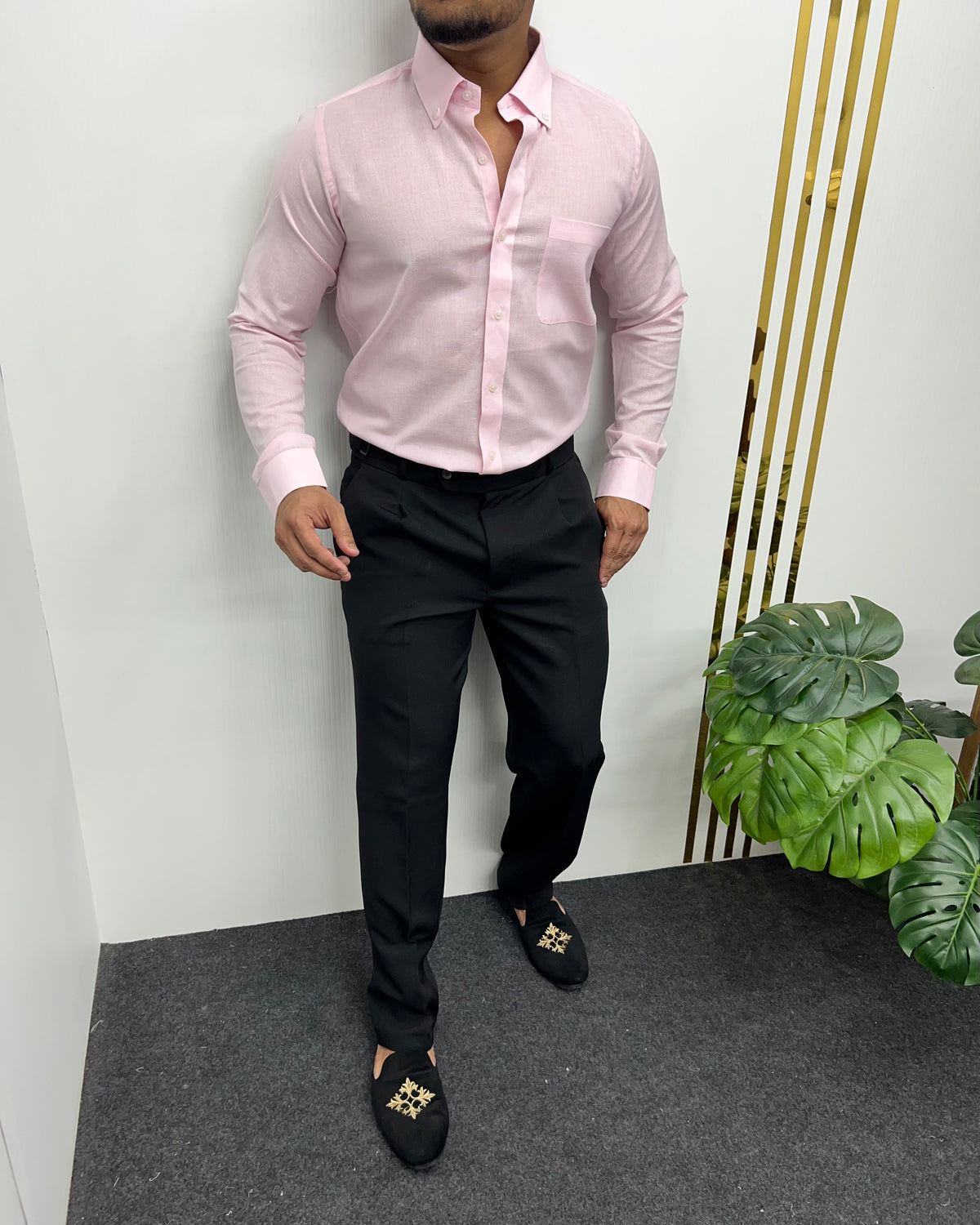 Light Pink Cotton Linen Shirt