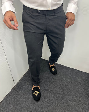 Melange Dark Gray Flexiwaist Business Class Formal Pant
