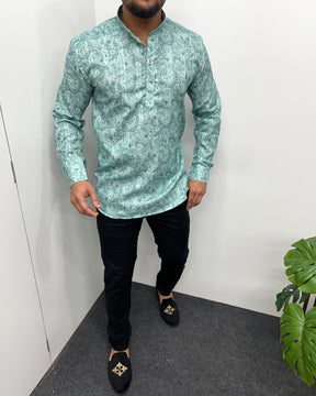 Jari Fabric Printed Premium Short Kurta