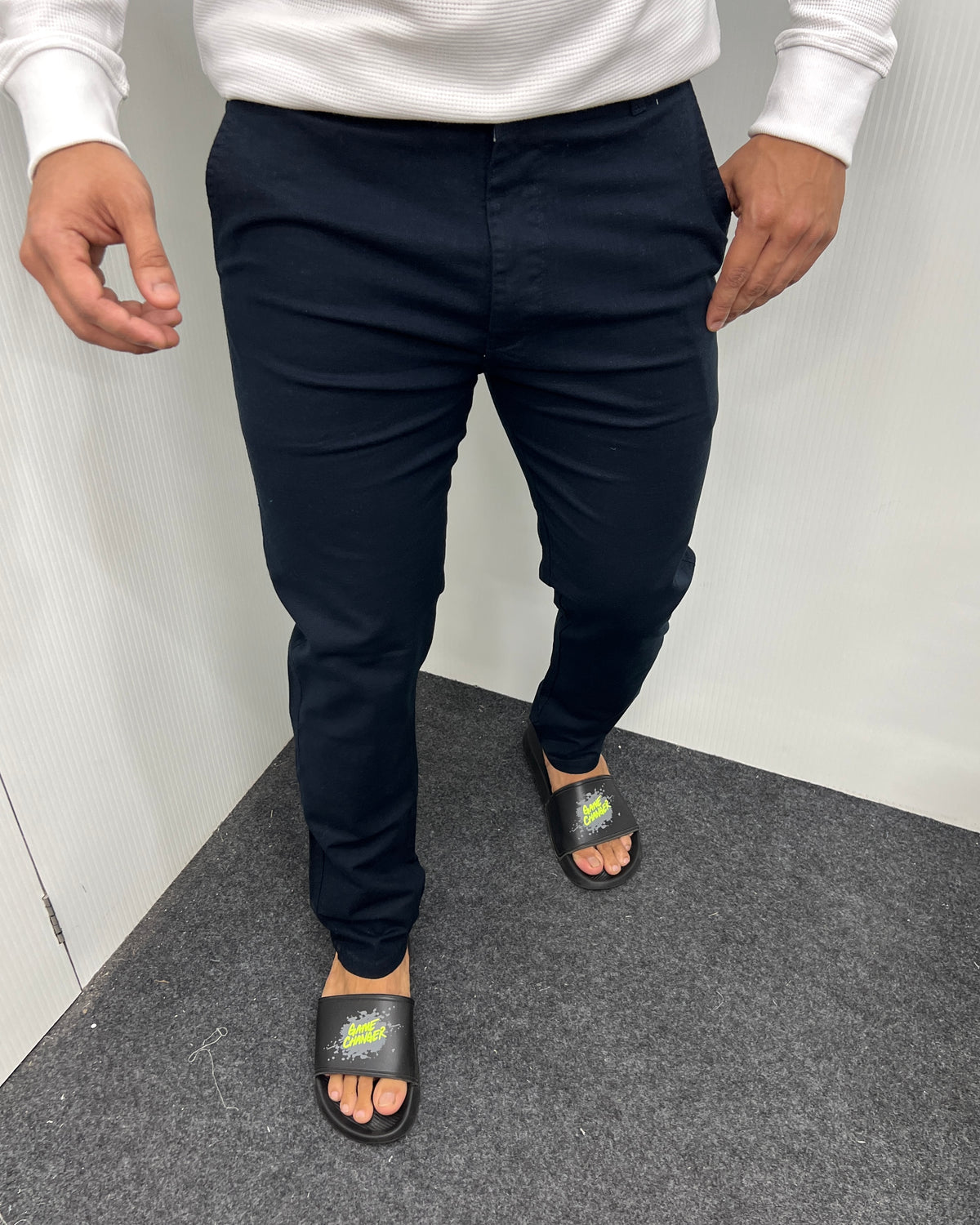 Mill Made Navy Blue Cotton Linen Pant