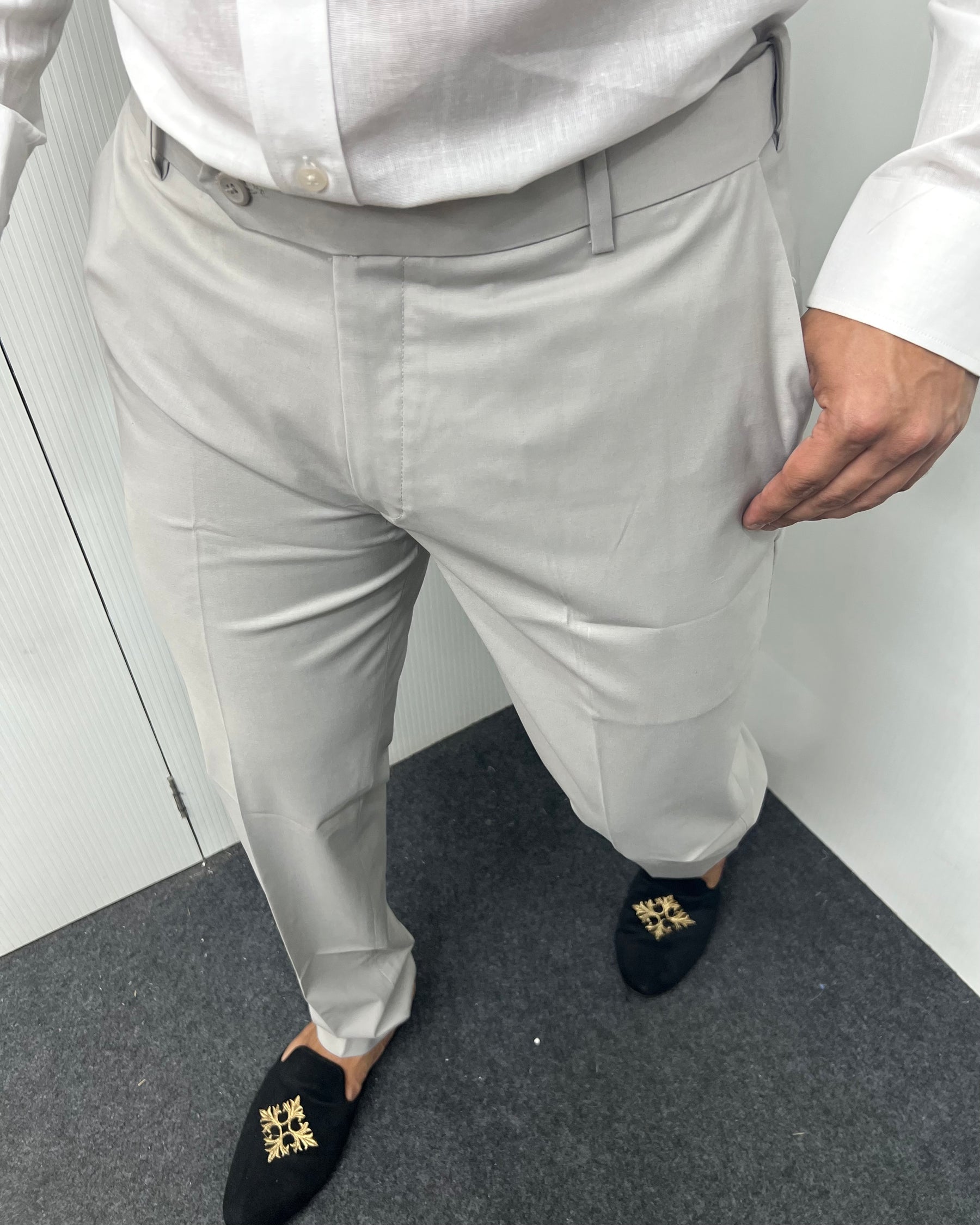 Pearl Gray Flexiwaist Business Class Formal Pant
