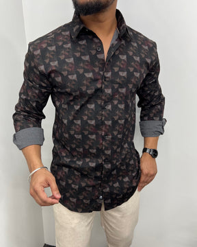 Imported Party Wear Printed Shirts Black and red