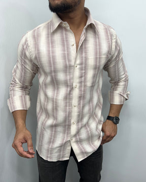 Self Striped Jute Cotton Shirt