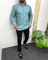 Jari Fabric Printed Premium Short Kurta
