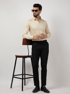 Plain Cotton Beige Cream Shirt