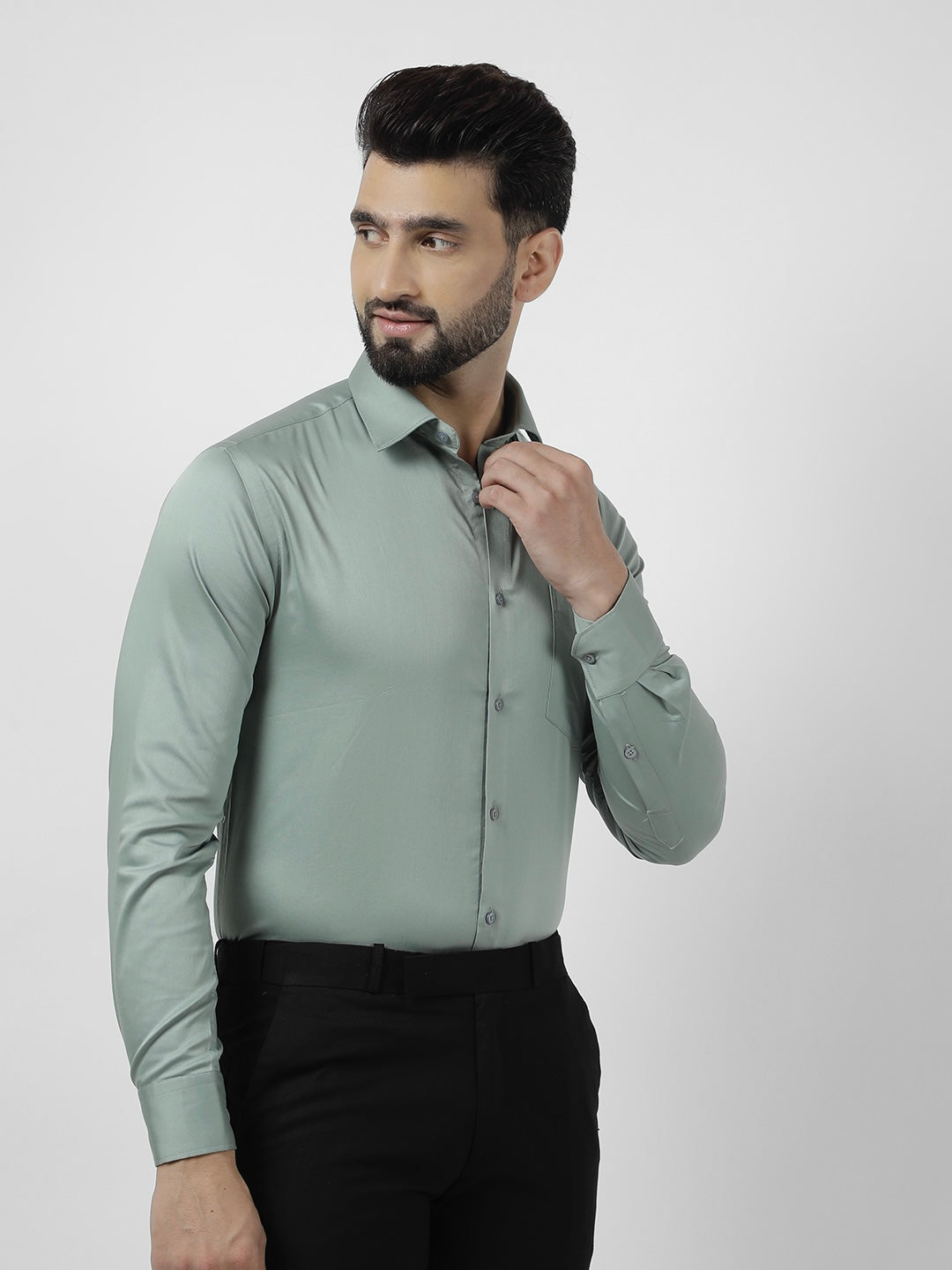 Plain Cotton Pista Shirt