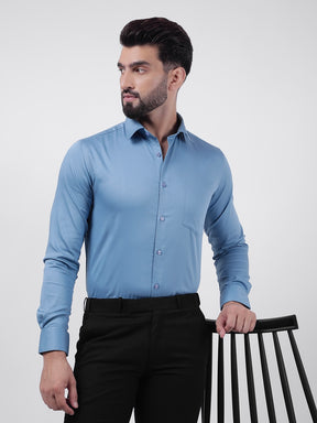 Plain Cotton Pastel Blue Shirt