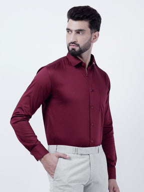 Plain Cotton Maroon Shirt